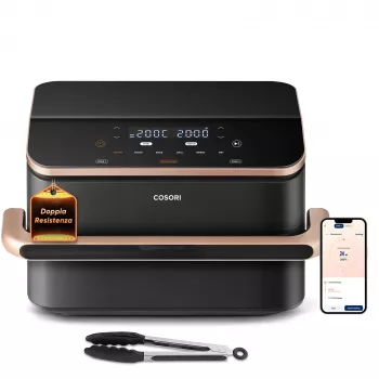 Cosori Dual Blaze Twinfry Chef Edition dubbele 10 L vrijstaande 2800 W heteluchtfriteuse donkergrijs, roségoud