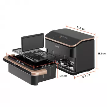 Cosori Dual Blaze Twinfry Chef Edition dubbele 10 L vrijstaande 2800 W heteluchtfriteuse donkergrijs, roségoud