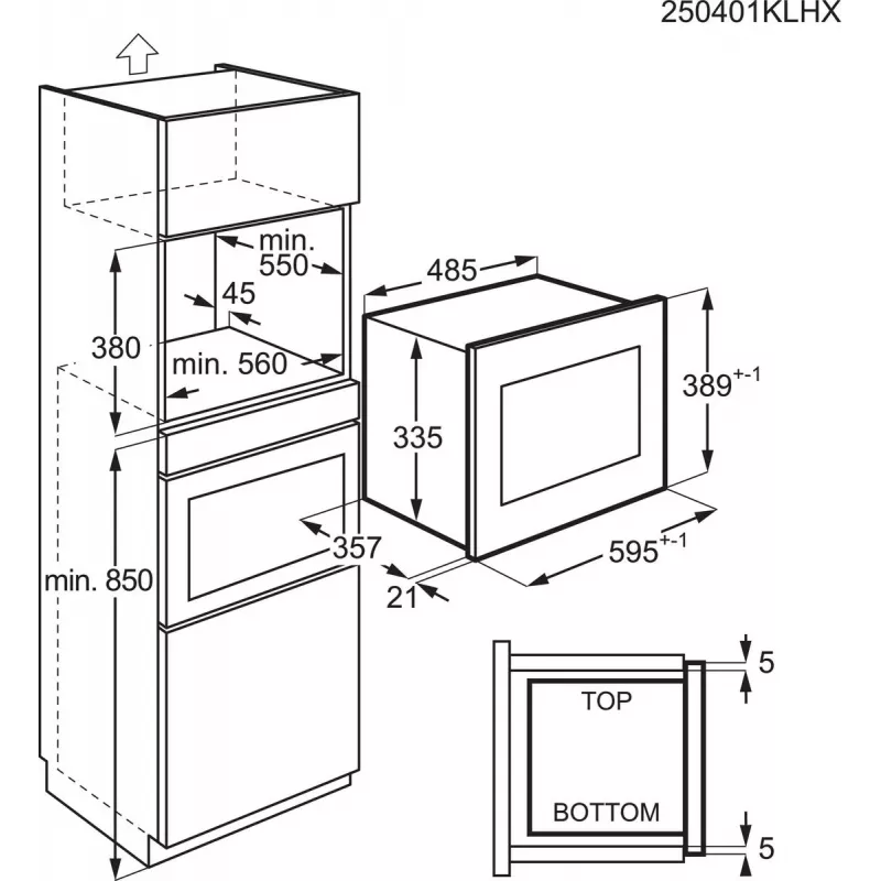 Electrolux LMS4253TMX zwart, satijnstaal combinatiemagnetron inbouw 900 W