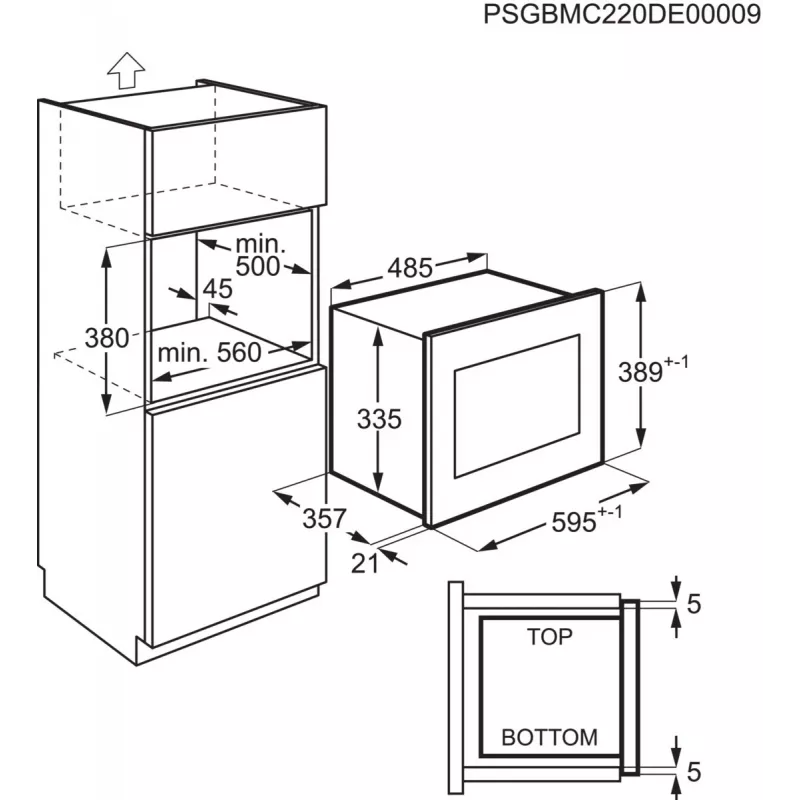 Electrolux LMS4253TMX zwart, satijnstaal combinatiemagnetron inbouw 900 W