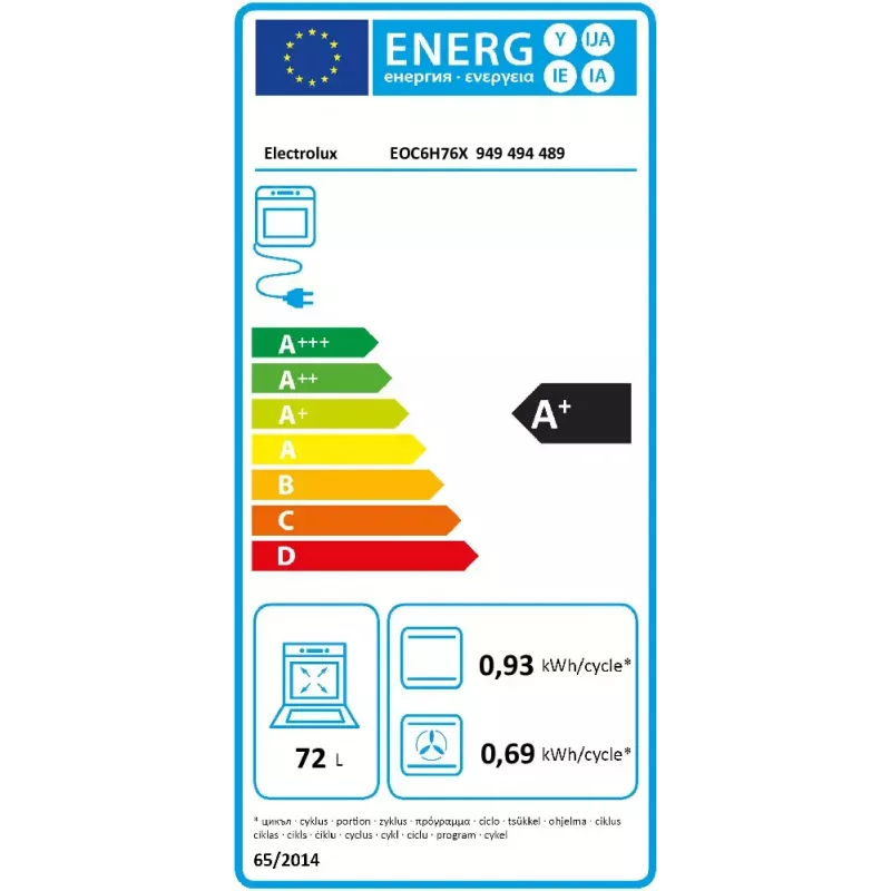 Inbouw elektrische oven Electrolux EOC6H76X — 72 L, hetelucht, grill, stoom, digitale timer