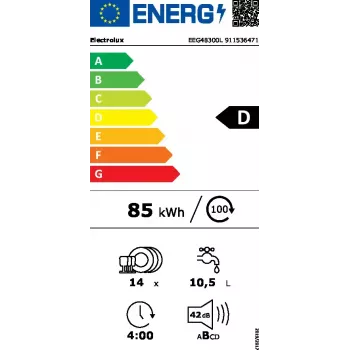 Inbouw vaatwasser Electrolux EEG48300L — 14 couverts, 42 dB, 60 cm
