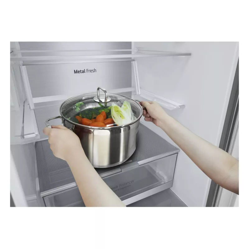 LG GBV7280DPY.APYQEUR koel-vriescombinatie vrijstaand 387 l zilver