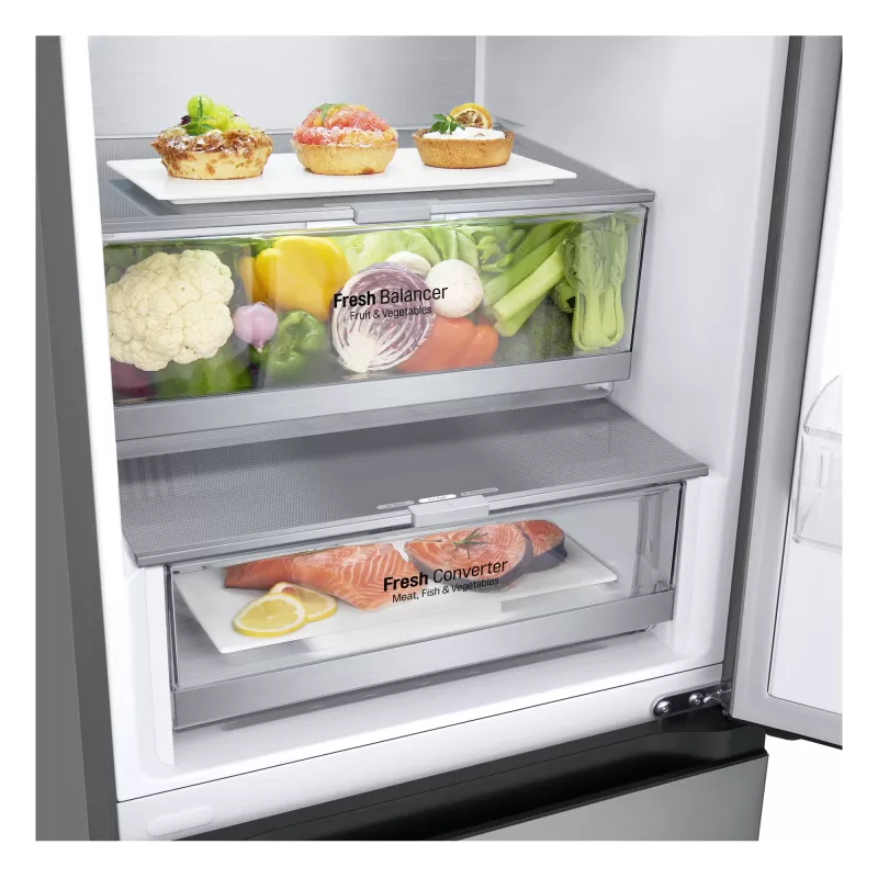 LG GBV7280DPY.APYQEUR koel-vriescombinatie vrijstaand 387 l zilver