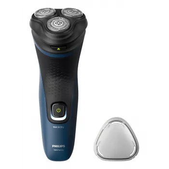 Elektrisch herenscheerapparaat Philips S1151/00 rotatie 3-voudig scheerhoofd, NiMH-accu, nat & droog, 40 min. looptijd, zwart/blauw