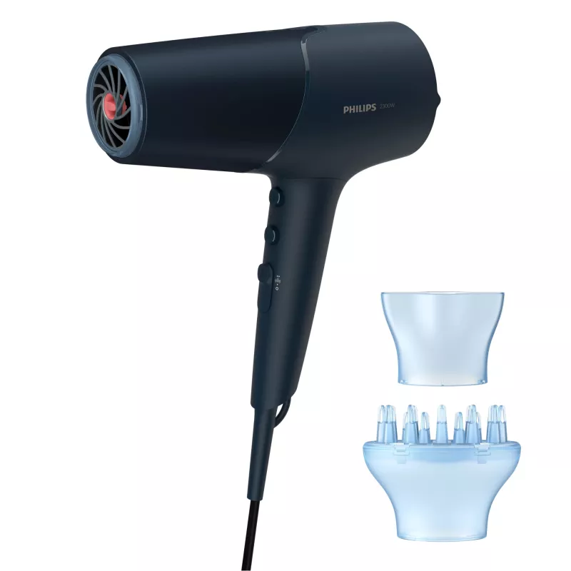 Haardroger Philips BHD512/00 2300 W, 6 warmte-/snelheidsstanden, ionisch, diffusor & concentrator, marineblauw