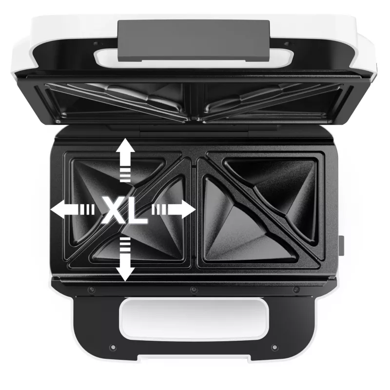 Tefal Snack XL SW701110 tosti-apparaat, 850 W, wit/roestvrij staal