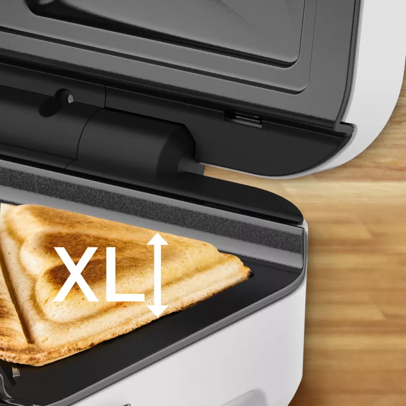 Tefal Snack XL SW701110 tosti-apparaat, 850 W, wit/roestvrij staal