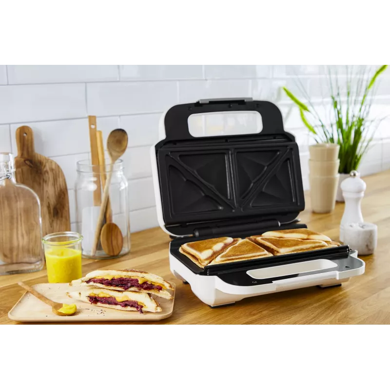 Tefal Snack XL SW701110 tosti-apparaat, 850 W, wit/roestvrij staal
