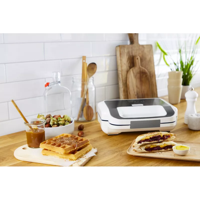 Tefal Snack XL SW701110 tosti-apparaat, 850 W, wit/roestvrij staal