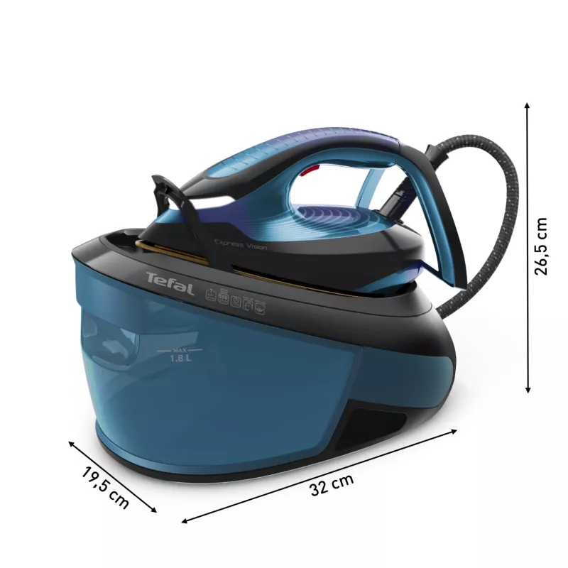 Tefal Express Vision SV8151 2800 W 1,8 l Durilium AirGlide Autoclean strijkzool blauw, zwart