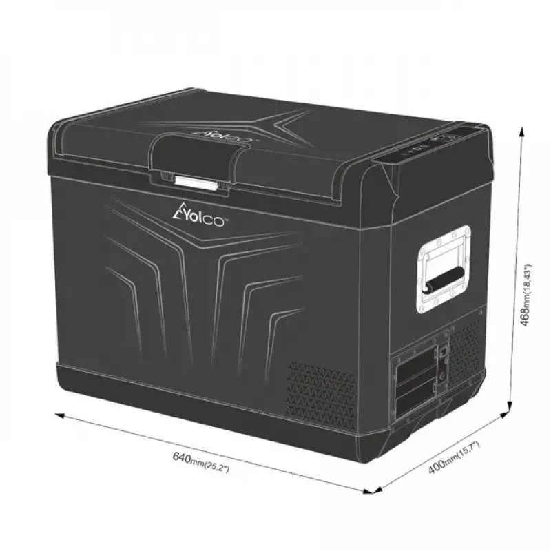 Draagbare compressor-koelkast Yolco GCX47 Zwart — 47L capaciteit, energiezuinig