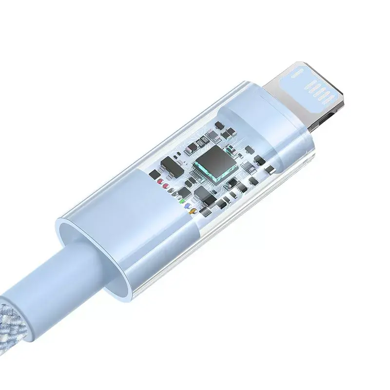USB-kabel Baseus Gem P10373003311-01 — 2 m, 2,4 A, Lightning naar USB-A, nylon omhulling, blauw