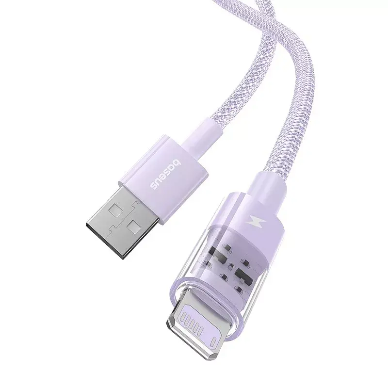 USB-laadkabel Baseus Gem P10373003511-01 — 2 m, 2,4 A, USB-A naar Lightning, paars
