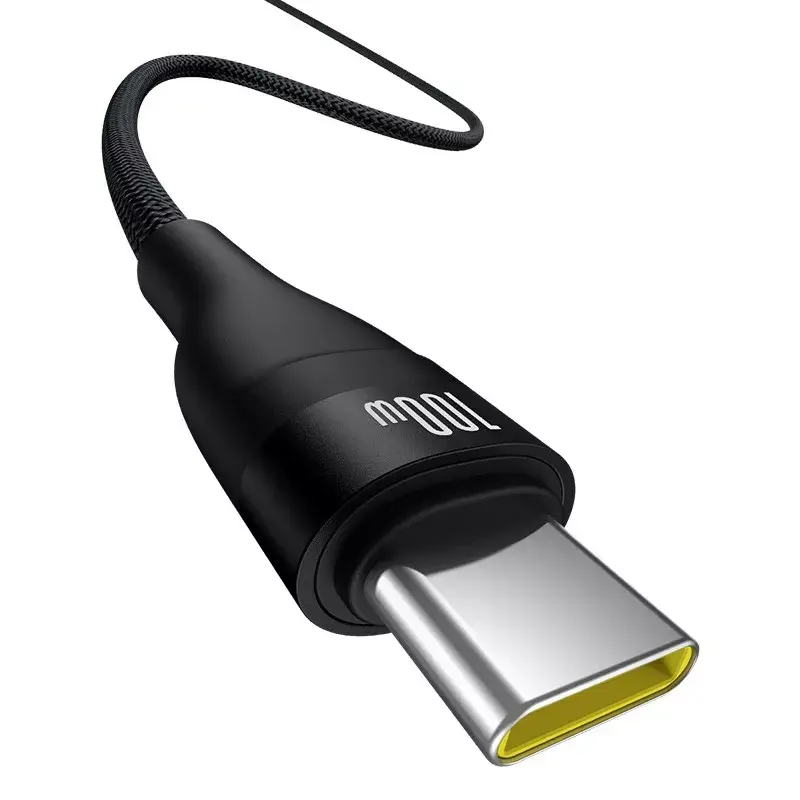 USB-A-naar-USB-C-kabel Baseus Flash 2 1m 100W zwart, USB PD, 480 Mbit/s, nylon