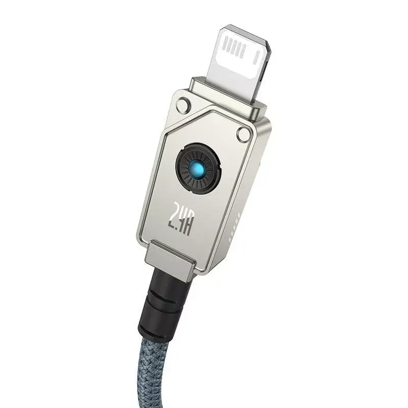 USB-A-naar-Lightning-kabel Baseus 1 m 5 V 2,4 A wit, USB PD, 480 Mbit/s