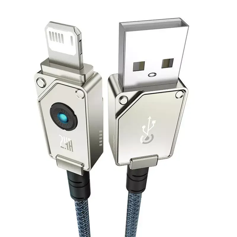 USB-A-naar-Lightning-kabel Baseus 1 m 5 V 2,4 A wit, USB PD, 480 Mbit/s