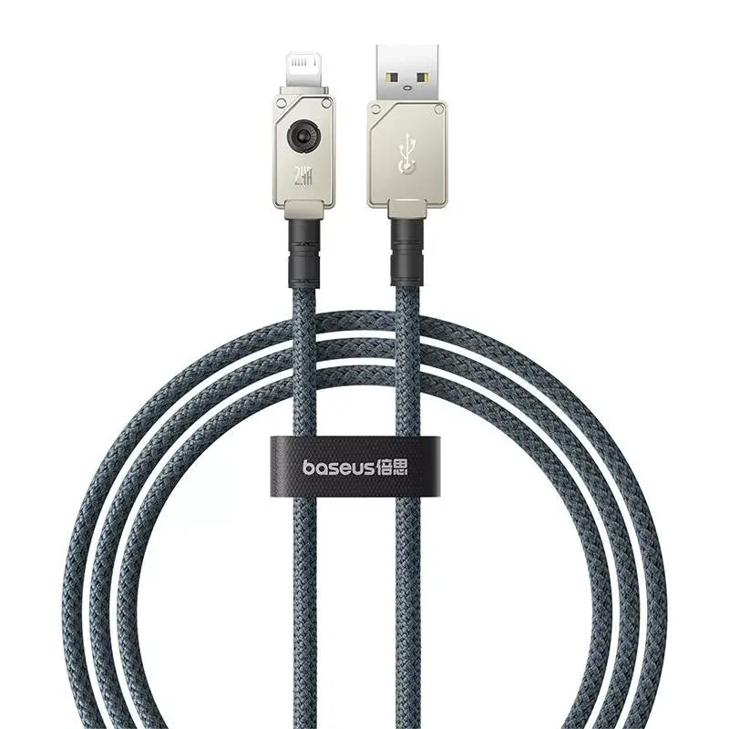 USB-A-naar-Lightning-kabel Baseus 1 m 5 V 2,4 A wit, USB PD, 480 Mbit/s