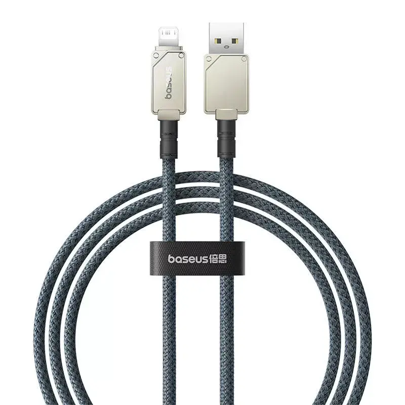USB-A-naar-Lightning-kabel Baseus 1 m 5 V 2,4 A wit, USB PD, 480 Mbit/s