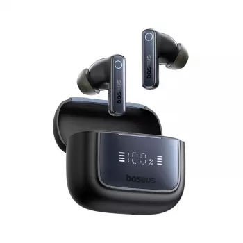 True Wireless in-ear-koptelefoon Baseus 35 True — Bluetooth 5.3, ANC, 8 uur afspelen (ANC uit), 65 uur met oplaadcase, 800 mAh oplaadcase, USB-C, zwart