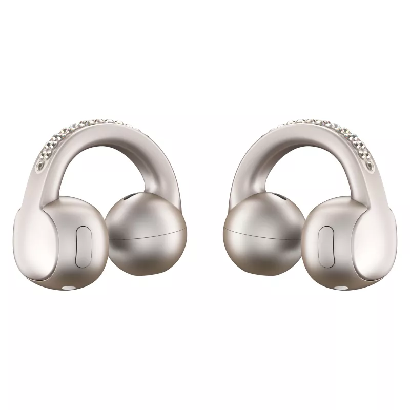 Headset Motorola Moto Buds Loop Bluetooth ear-clip-on binaural, Dolby Atmos, Bluetooth 5.0, ANC, 8 uur afspelen, oplaadcase 520 mAh, beige