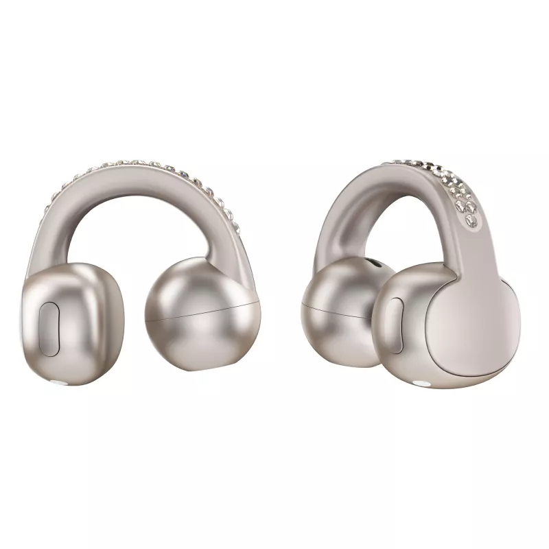 Headset Motorola Moto Buds Loop Bluetooth ear-clip-on binaural, Dolby Atmos, Bluetooth 5.0, ANC, 8 uur afspelen, oplaadcase 520 mAh, beige