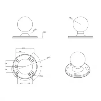 Ronde plaat met kogel RAM Mounts RAM-202U