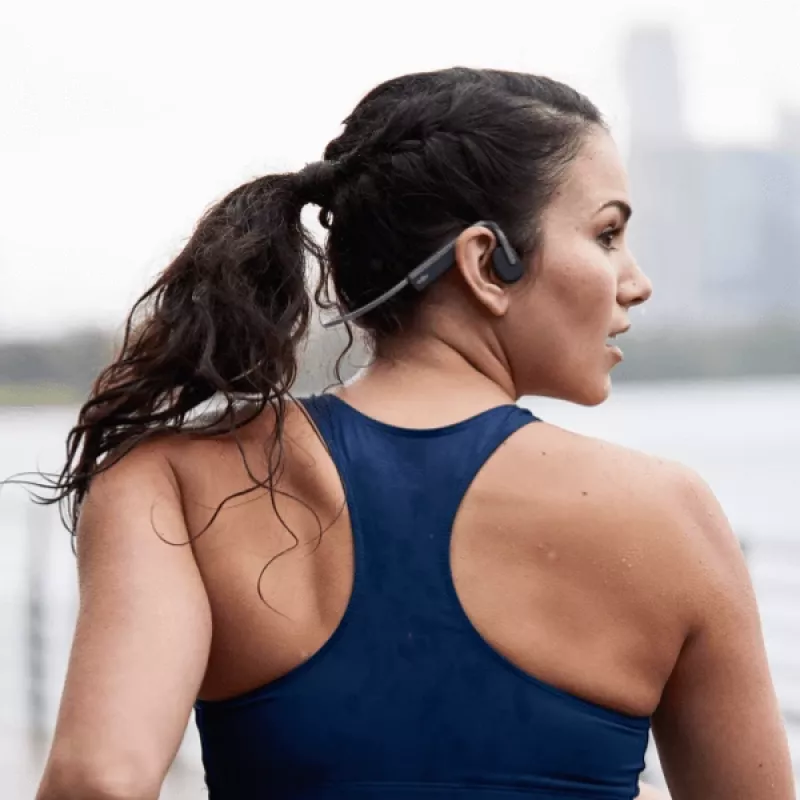 SHOKZ OpenMove koptelefoon draadloos nekband sport Bluetooth grijs
