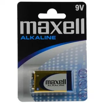 Alkaline wegwerpbatterij 9V MAXELL, 1,5 V, prismatisch 9V, 1 stuk, blisterverpakking