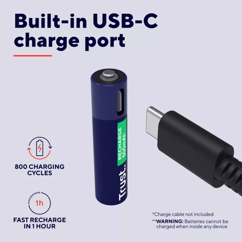 Trust 25585 huishoudbatterij oplaadbare accu AAA