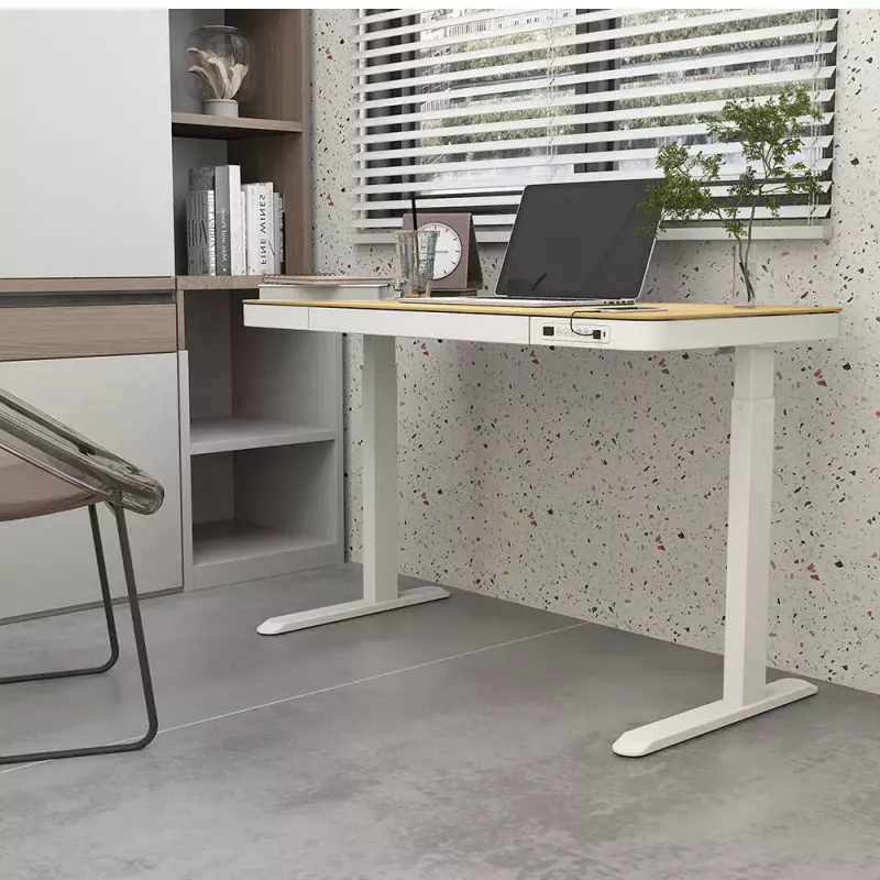 Tuckano elektrisch hoogteverstelbaar bureau ET119W-C wit/eiken