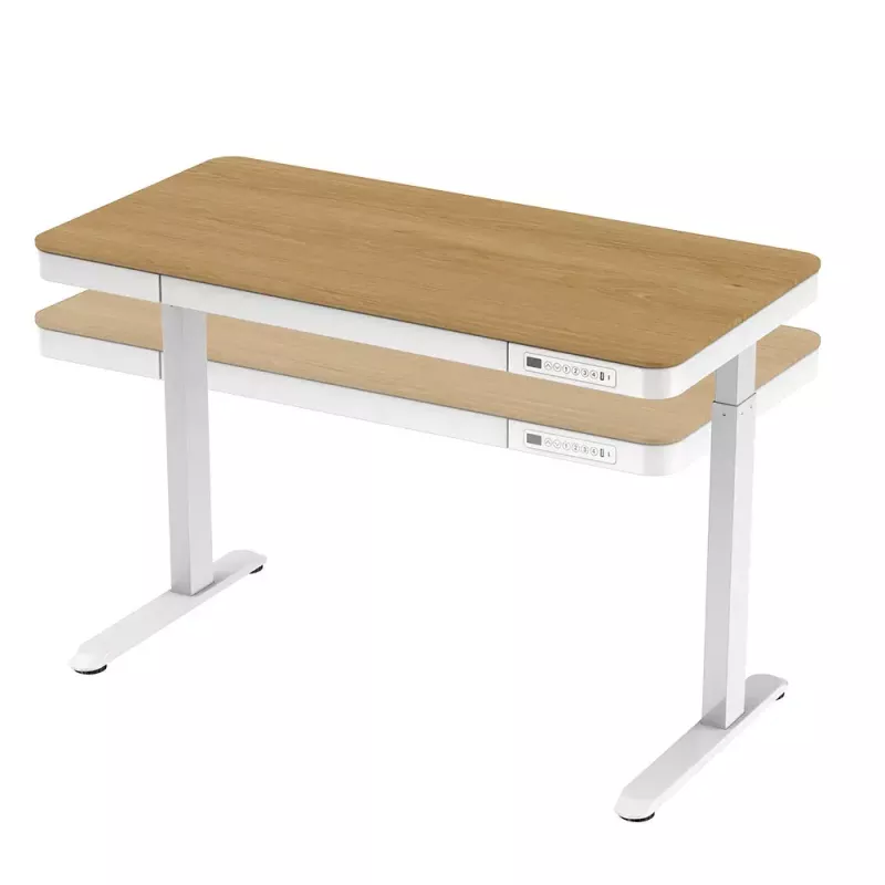 Tuckano elektrisch hoogteverstelbaar bureau ET119W-C wit/eiken