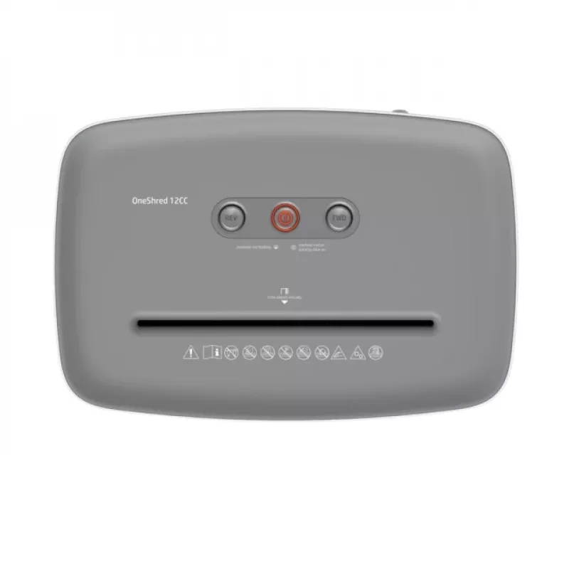 Papiervernietiger HP OneShred 12CC deeltjesversnippering P-4 12-vel capaciteit 22 cm breedte 23 L mand 4×35 mm 65 dB wit