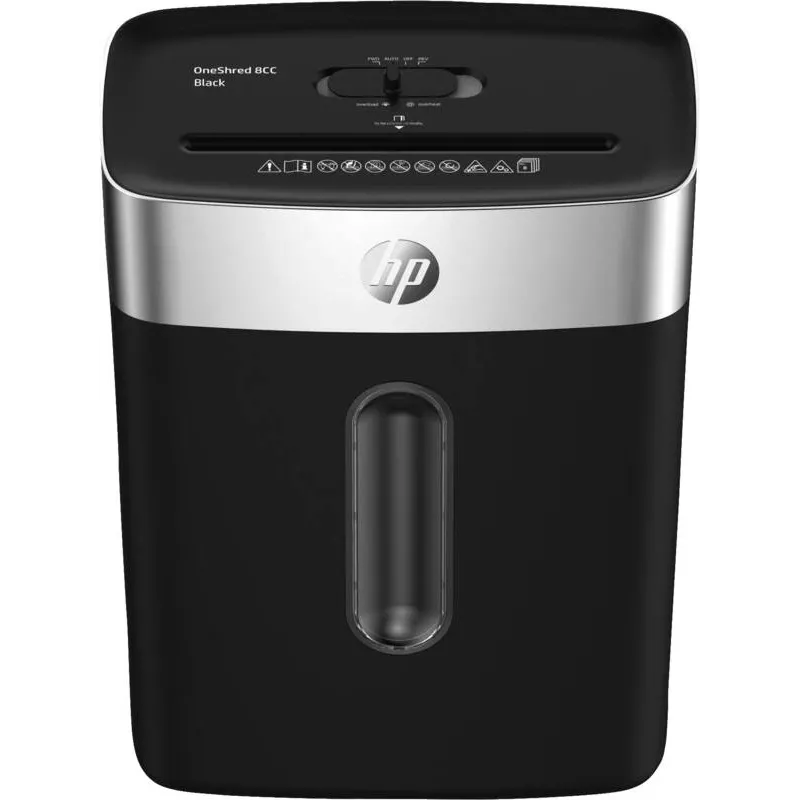 HP OneShred 8CC Papiervernietiger deeltjesversnippering 68 dB 22 cm zwart