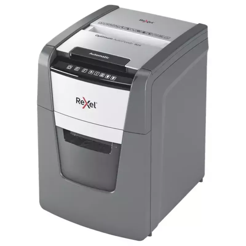 Rexel AutoFeed+ 90X Papiervernietiger kruisversnippering 55 dB zwart, grijs