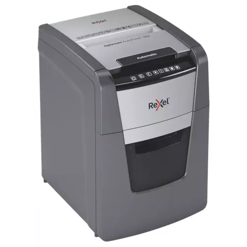 Rexel AutoFeed+ 90X Papiervernietiger kruisversnippering 55 dB zwart, grijs