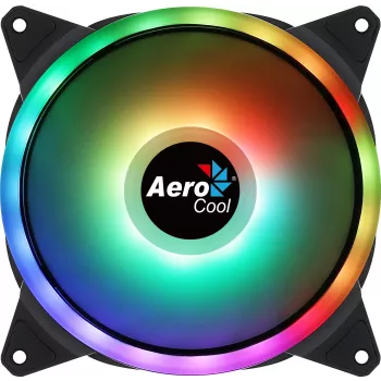 Aerocool DUO14 pc-ventilator 14cm ARGB LED dual ring antivibratie 6-pin zwart