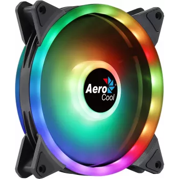 Aerocool DUO14 pc-ventilator 14cm ARGB LED dual ring antivibratie 6-pin zwart