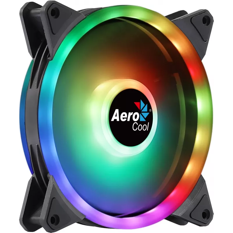 Aerocool DUO14 pc-ventilator 14cm ARGB LED dual ring antivibratie 6-pin zwart