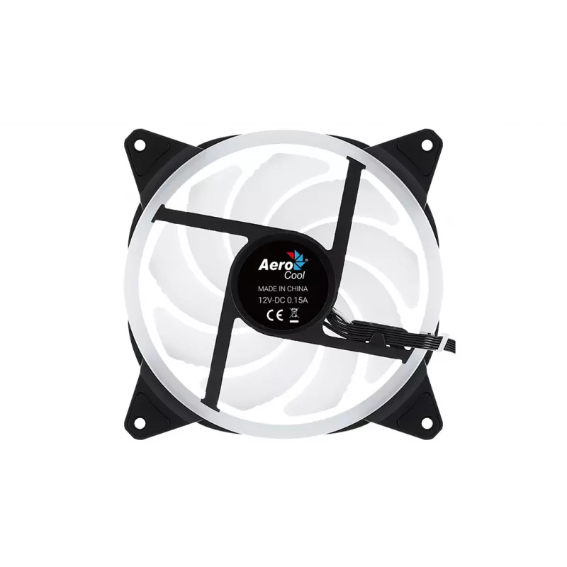Aerocool DUO14 pc-ventilator 14cm ARGB LED dual ring antivibratie 6-pin zwart