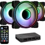 Aerocool MIRAGE12PRO kit 3x ventilator pc 12cm ARGB 6 pins hub silent zwart