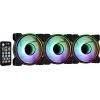 Aerocool MIRAGE12PRO kit 3x ventilator pc 12cm ARGB 6 pins hub silent zwart