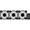 Aerocool MIRAGE12PRO kit 3x ventilator pc 12cm ARGB 6 pins hub silent zwart