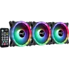Aerocool DUO12PRO kit 3x ventilator 12 cm ARGB LED dual-ring antivibratie 6 pins, zwart