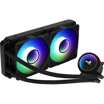 Aerocool MIRAGEL240 CPU vloeistofkoeling 2x 12cm ARGB ventilator TDP 400W zwart