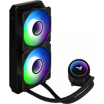 Aerocool MIRAGEL240 CPU vloeistofkoeling 2x 12cm ARGB ventilator TDP 400W zwart