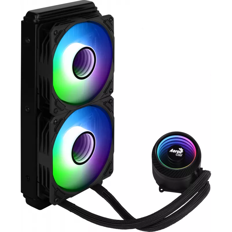 Aerocool PGS Mirage L240 ARGB vloeistofkoeler voor CPU, 2300 tpm, 4-pins, zwart