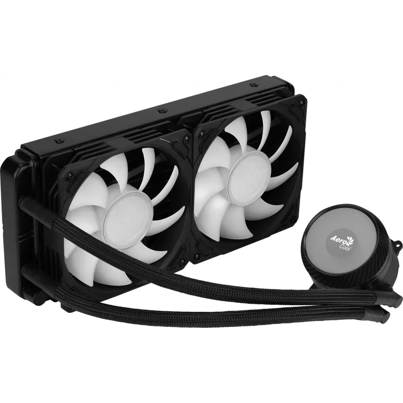 Aerocool PGS Mirage L240 ARGB vloeistofkoeler voor CPU, 2300 tpm, 4-pins, zwart