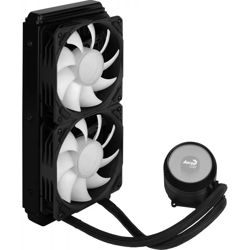 Aerocool PGS Mirage L240 ARGB vloeistofkoeler voor CPU, 2300 tpm, 4-pins, zwart