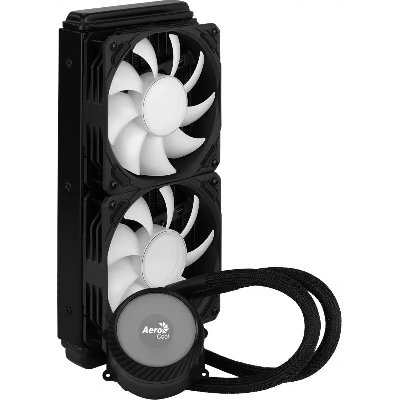 Aerocool PGS Mirage L240 ARGB vloeistofkoeler voor CPU, 2300 tpm, 4-pins, zwart